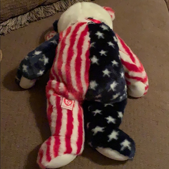 TY “Spangle” Beanie Buddy Red, White & Blue - Picture 4 of 8